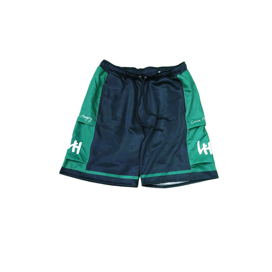 GREEN & BLACK ATHLETIC SHORTS