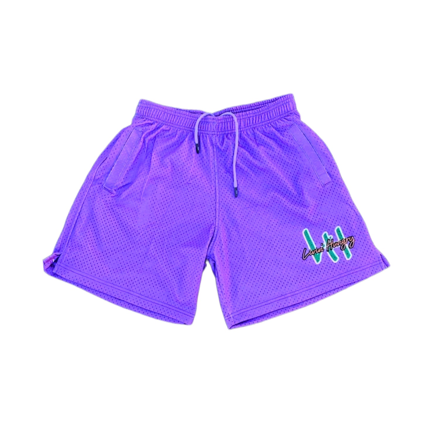 PURPLE MESH SHORTS