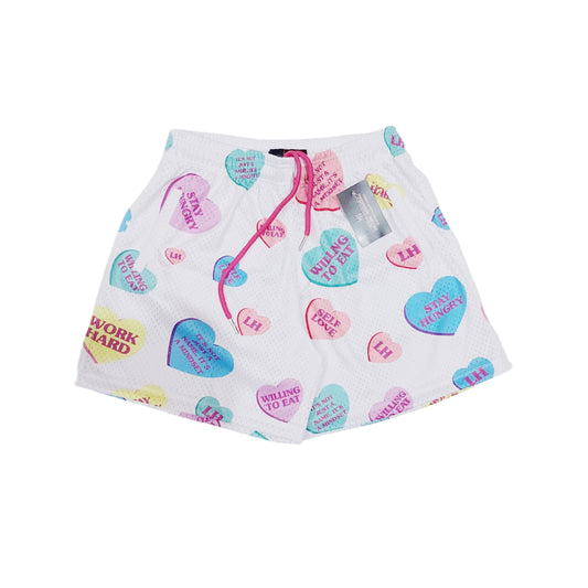 VALENTINE HEART MESH SHORTS